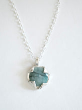 Load image into Gallery viewer, Circular Chrysoprase Pendant in Silver
