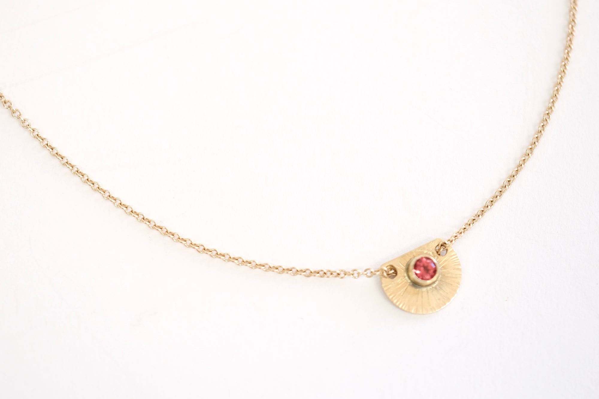 Pink Tourmaline Gold Necklace