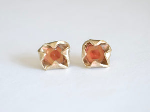 Tourmaline Slice Stud Earrings