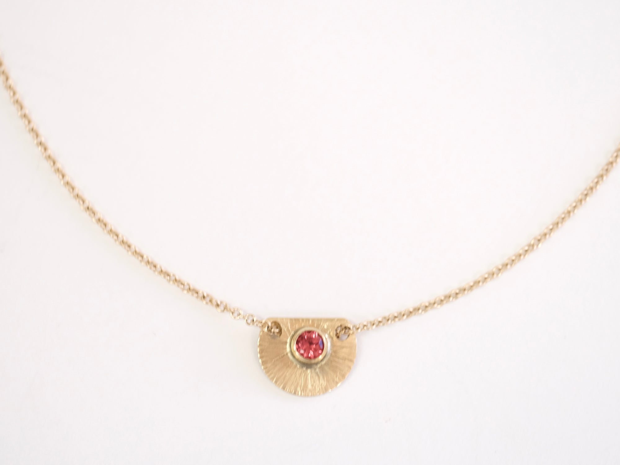 Pink Tourmaline Gold Necklace