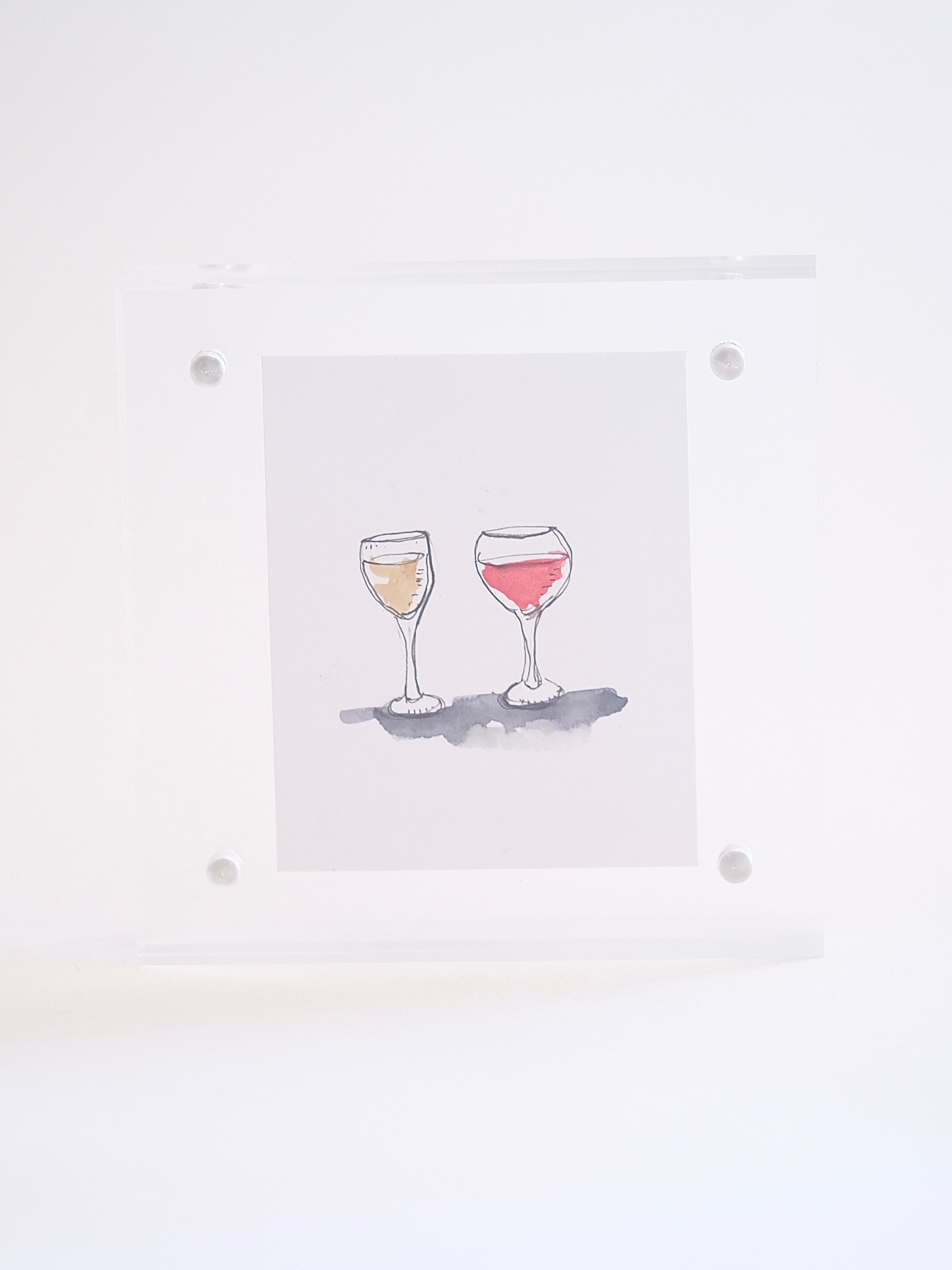 4x4” Tiny Framed Drink Drawings