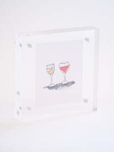 4x4” Tiny Framed Drink Drawings