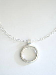 Quartz Pendant Necklace in Silver