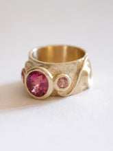 Load image into Gallery viewer, Pink Tourmaline Trio Ring
