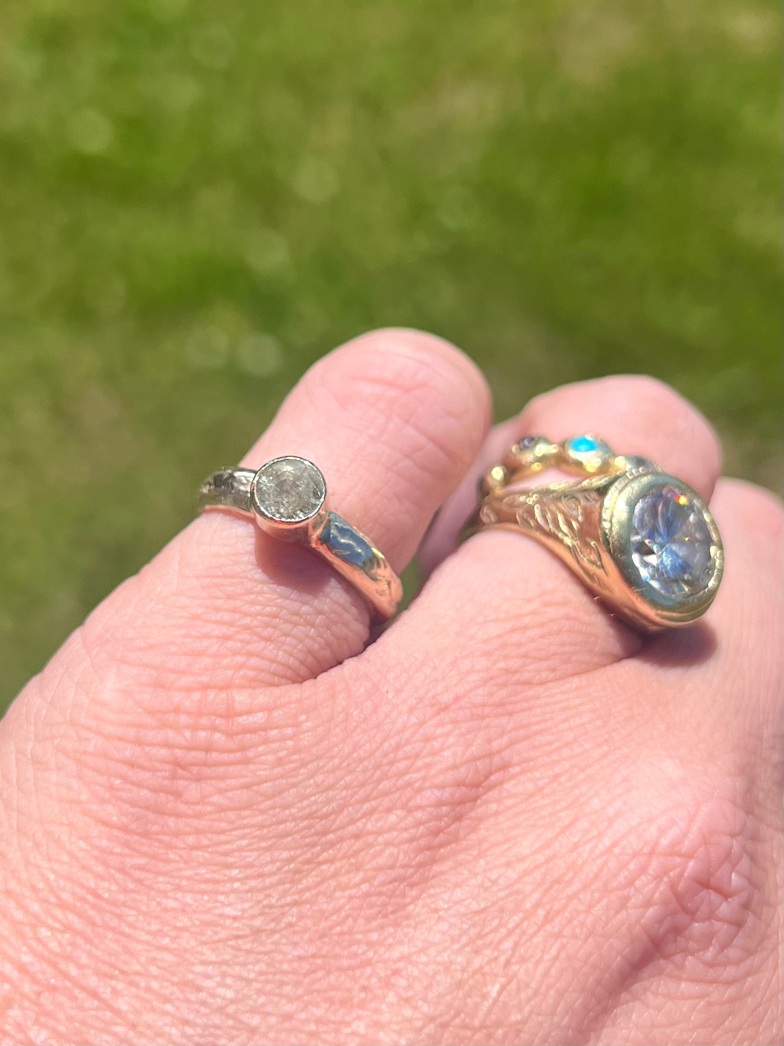 Green Sapphire Gold Ring