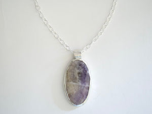 Jasper Pendant Necklace in Silver