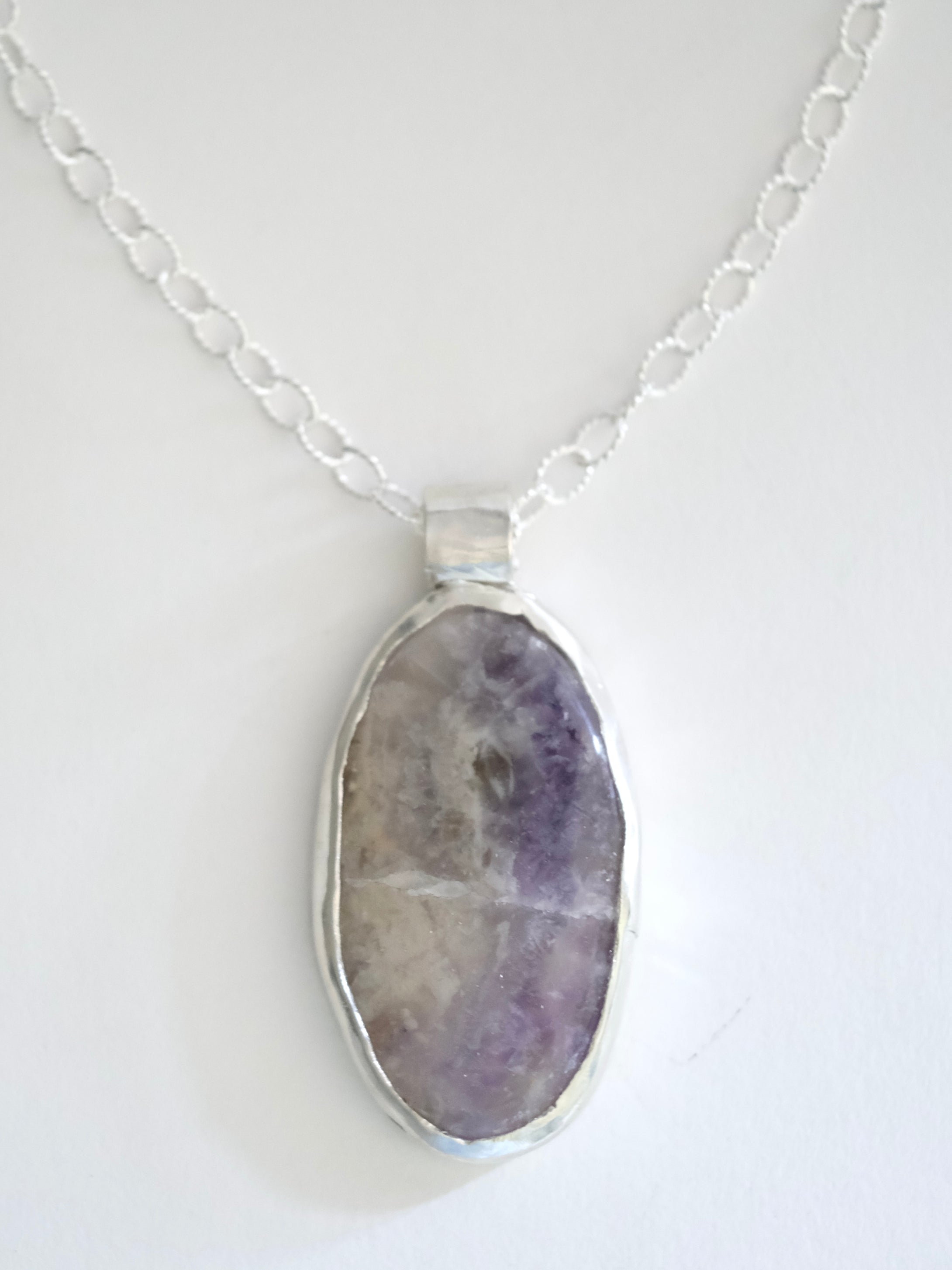 Jasper Pendant Necklace in Silver