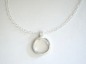 Quartz Pendant Necklace in Silver