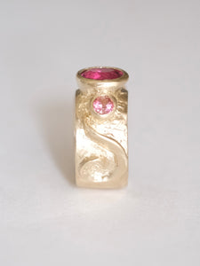 Pink Tourmaline Trio Ring