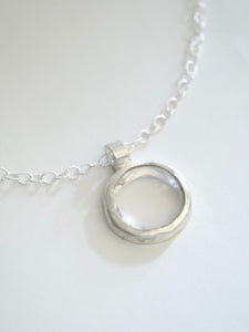 Quartz Pendant Necklace in Silver