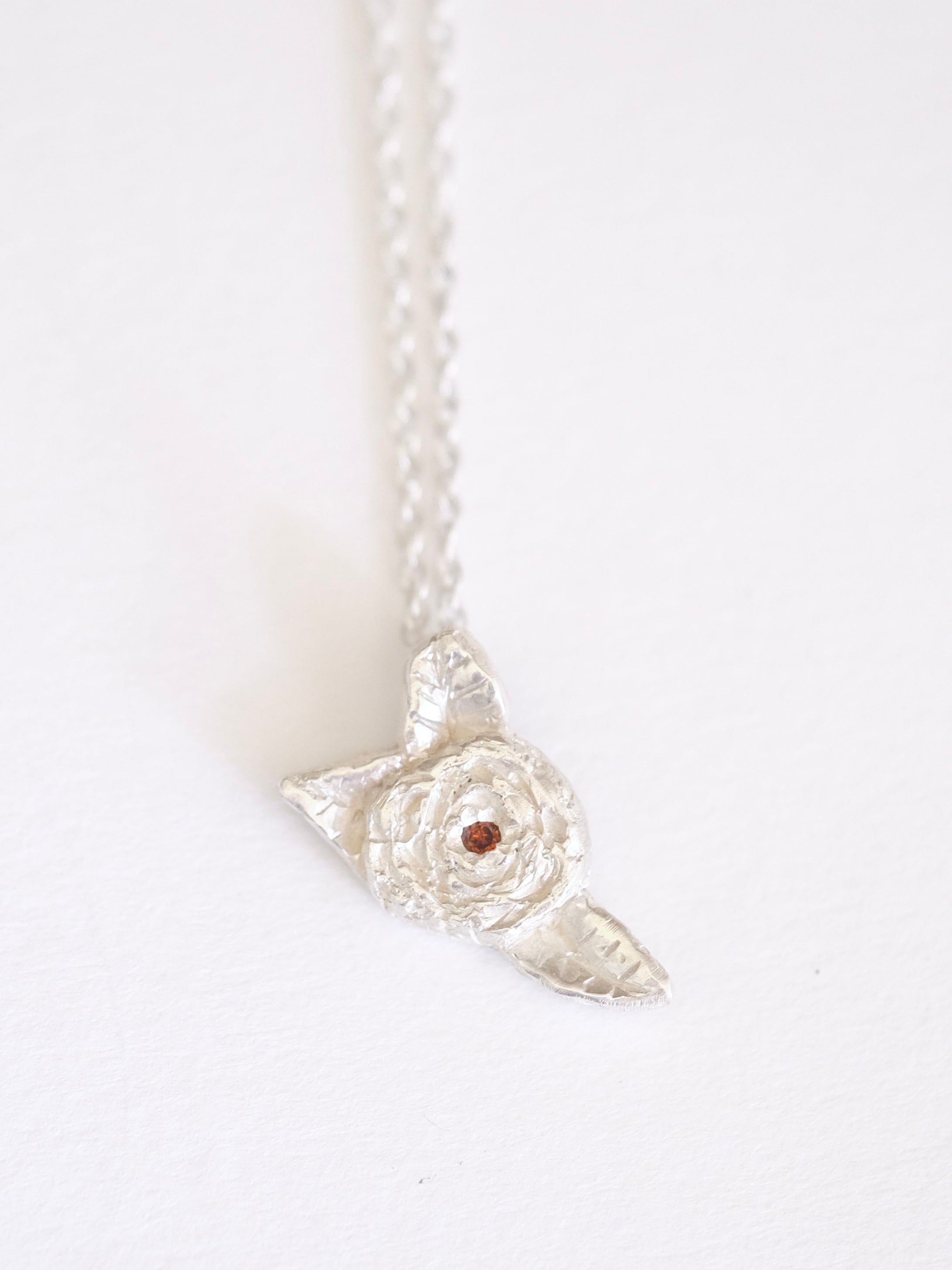 Rose and Red Diamond Pendant