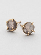 Load image into Gallery viewer, Grey Diamond Slice Stud Earrings
