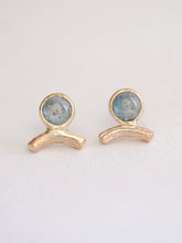 Load image into Gallery viewer, Blue Diamond and Gold Twig Stud Earrings
