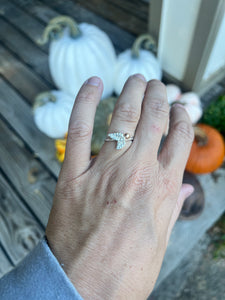 Leaf Ring with Gold Berry