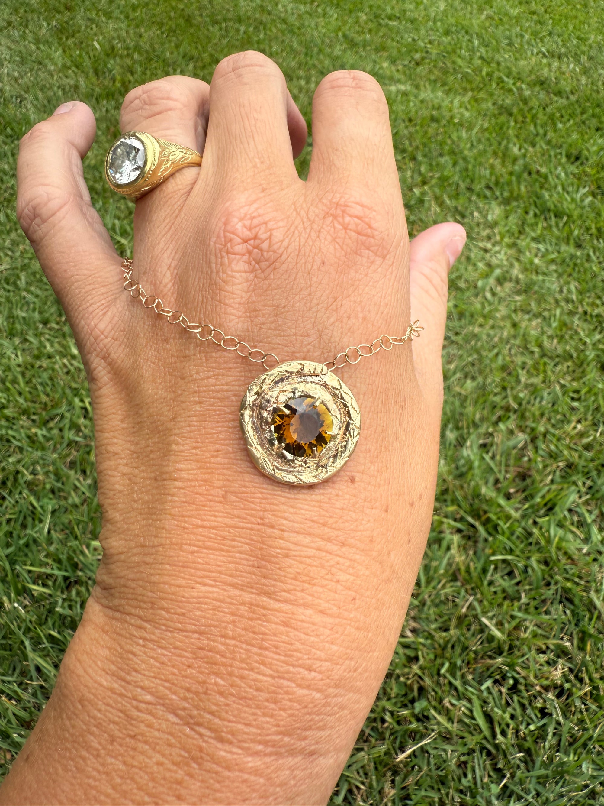 Circling Snake Fancy Tourmaline Pendant on Chain