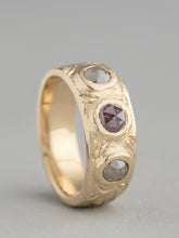 Load image into Gallery viewer, Rosecut Diamond Trio Gold Ring
