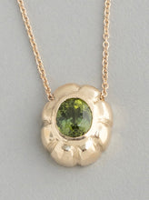 Load image into Gallery viewer, Green Tourmaline and Gold Pendant
