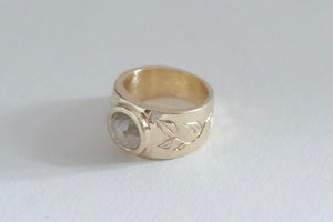 Grey Rosecut Diamond Gold Ring