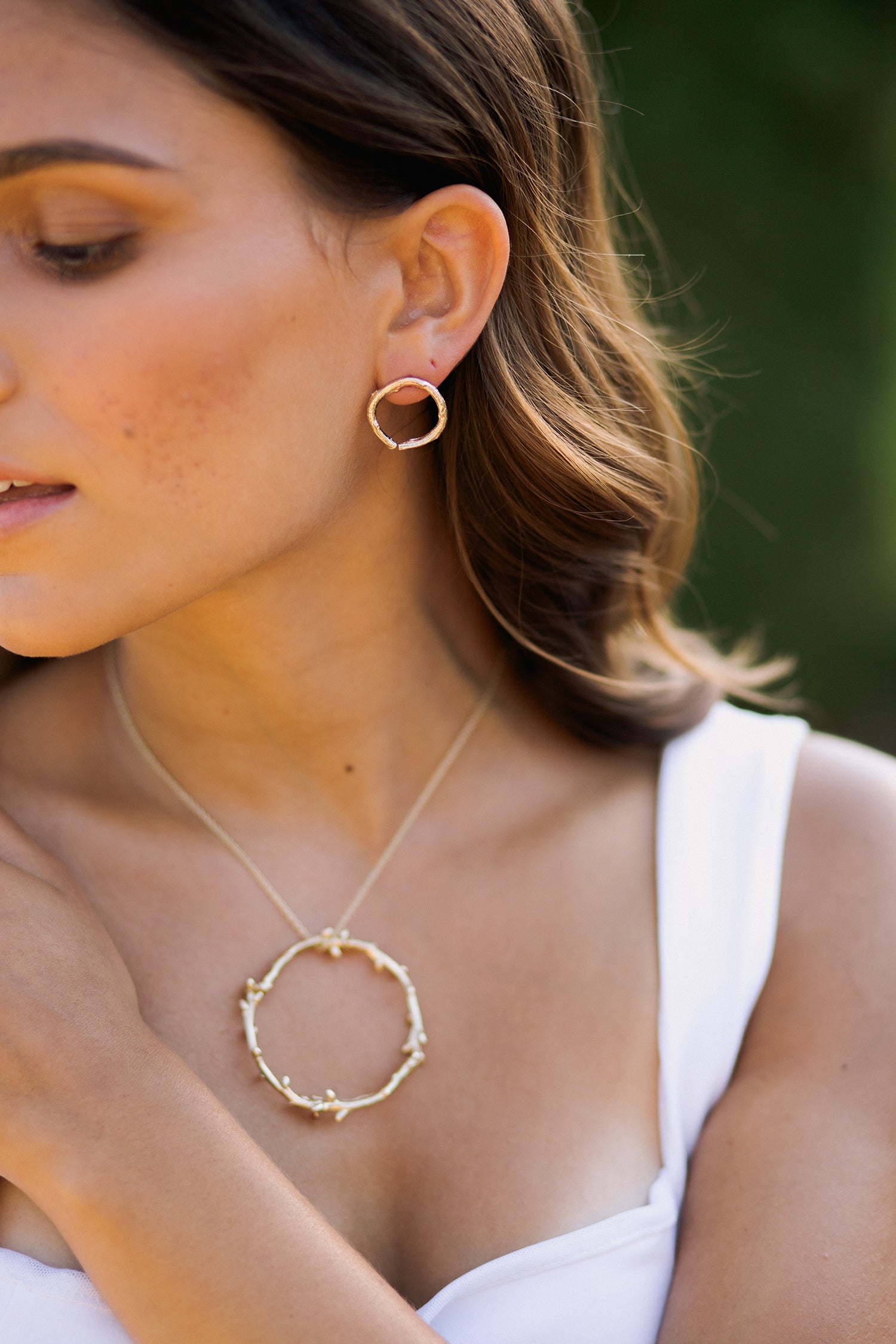 Circular Twig Stud Earrings