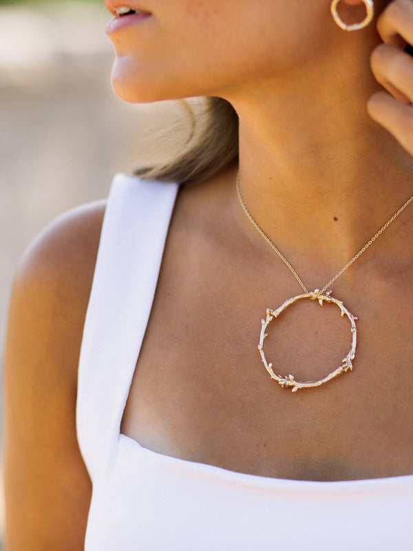 Large Twig Circle Pendant
