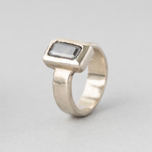 Load image into Gallery viewer, Grey Diamond Geometric Solitaire Engagement Ring (One of a Kind)
