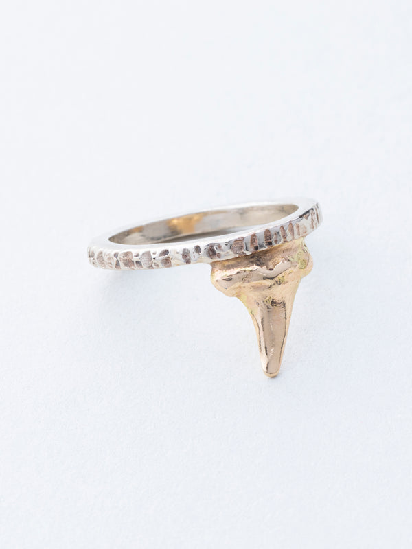 White and Yellow Gold Shark Tooth (One of a Kind)