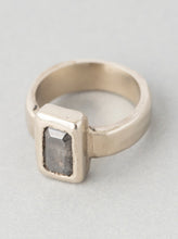 Load image into Gallery viewer, Grey Diamond Geometric Solitaire Engagement Ring (One of a Kind)
