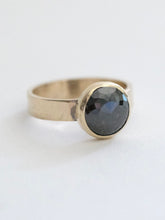 Load image into Gallery viewer, Classic Rosecut Black Diamond Solitaire Gold Ring
