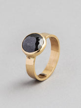 Load image into Gallery viewer, Classic Rosecut Black Diamond Solitaire Gold Ring
